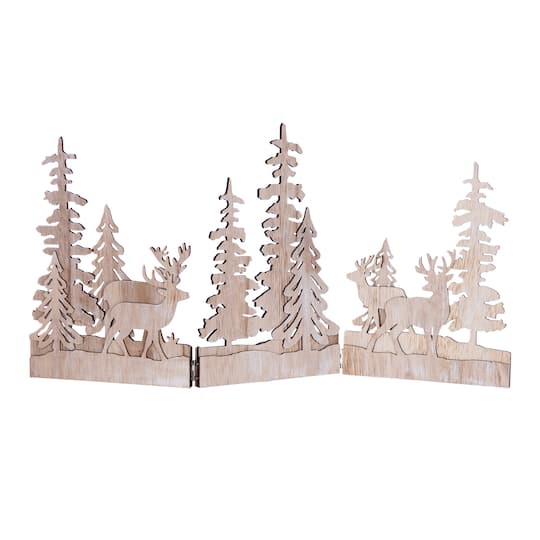 24&#x22; Winter Forest Scene Trifold Display